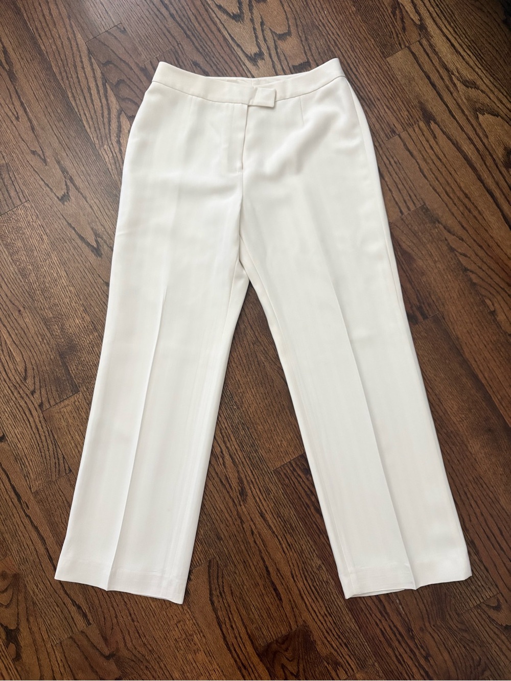 Kasper White Tailored Straight-Leg Dress Pants